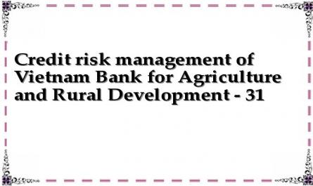 Credit risk management of Vietnam Bank for Agriculture and Rural Development - 31