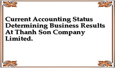 Current Accounting Status Determining Business Results At Thanh Son Company Limited.