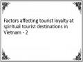 Factors affecting tourist loyalty at spiritual tourist destinations in Vietnam - 2