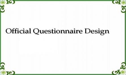 Official Questionnaire Design