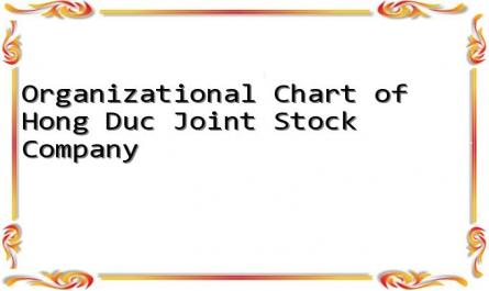 Organizational Chart of Hong Duc Joint Stock Company