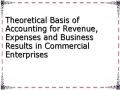 Theoretical Basis of Accounting for Revenue, Expenses and Business Results in Commercial Enterprises