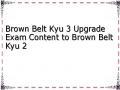Brown Belt Kyu 3 Upgrade Exam Content to Brown Belt Kyu 2
