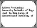 Business Accounting 4 Accounting Profession - College Level - Bac Lieu College of Economics and Technology - 18