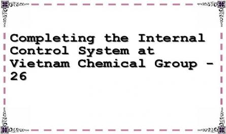 Completing the Internal Control System at Vietnam Chemical Group - 26