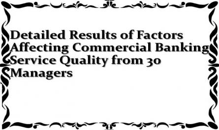 Detailed Results of Factors Affecting Commercial Banking Service Quality from 30 Managers