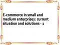 E-commerce in small and medium enterprises: current situation and solutions - 1