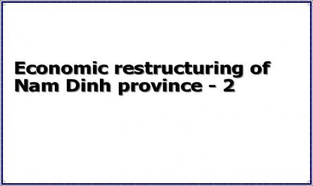 Economic restructuring of Nam Dinh province - 2