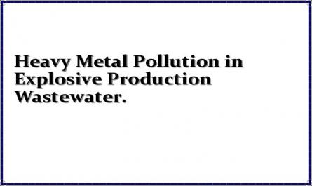 Heavy Metal Pollution in Explosive Production Wastewater.
