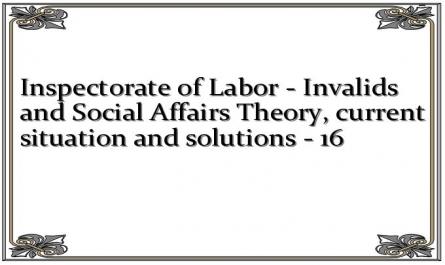 Inspectorate of Labor - Invalids and Social Affairs Theory, current situation and solutions - 16