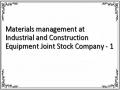 Materials management at Industrial and Construction Equipment Joint Stock Company - 1