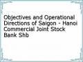 Objectives and Operational Directions of Saigon - Hanoi Commercial Joint Stock Bank Shb