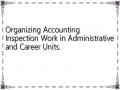 Organizing Accounting Inspection Work in Administrative and Career Units.