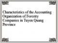 Characteristics of the Accounting Organization of Forestry Companies in Tuyen Quang Province