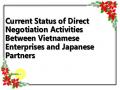 Current Status of Direct Negotiation Activities Between Vietnamese Enterprises and Japanese Partners
