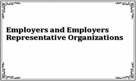 Employers and Employers Representative Organizations