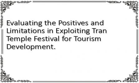 Evaluating the Positives and Limitations in Exploiting Tran Temple Festival for Tourism Development.