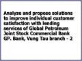 Analyze and propose solutions to improve individual customer satisfaction with lending services of Global Petroleum Joint Stock Commercial Bank GP. Bank, Vung Tau branch - 2