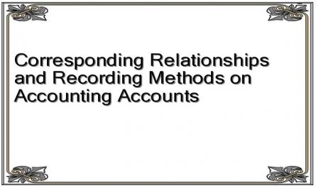 Corresponding Relationships and Recording Methods on Accounting Accounts