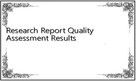 Research Report Quality Assessment Results