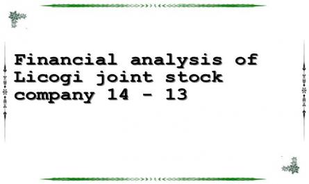 Financial analysis of Licogi joint stock company 14 - 13
