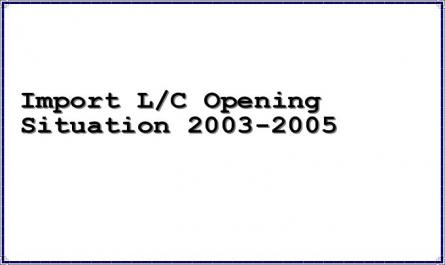 Import L/C Opening Situation 2003-2005