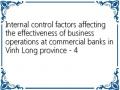 Internal control factors affecting the effectiveness of business operations at commercial banks in Vinh Long province - 4