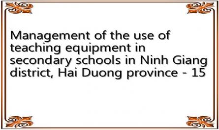 Management of the use of teaching equipment in secondary schools in Ninh Giang district, Hai Duong province - 15