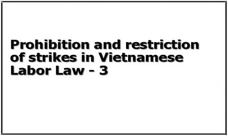 Prohibition and restriction of strikes in Vietnamese Labor Law - 3