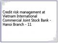 Credit risk management at Vietnam International Commercial Joint Stock Bank - Hanoi Branch - 11