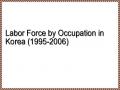 Labor Force by Occupation in Korea (1995-2006)