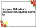 Principles, Methods and Procedures for Adjusting Income Tax