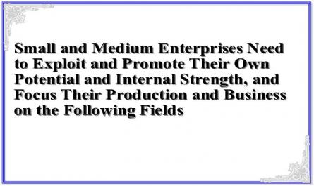 Small and Medium Enterprises Need to Exploit and Promote Their Own Potential and Internal Strength, and Focus Their Production and Business on the Following Fields
