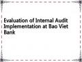 Evaluation of Internal Audit Implementation at Bao Viet Bank