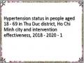 Hypertension status in people aged 18 - 69 in Thu Duc district, Ho Chi Minh city and intervention effectiveness, 2018 - 2020 - 1