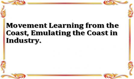 Movement Learning from the Coast, Emulating the Coast in Industry.