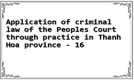 Application of criminal law of the People's Court through practice in Thanh Hoa province - 16