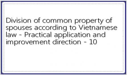 Division of common property of spouses according to Vietnamese law - Practical application and improvement direction - 10