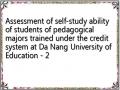 Assessment of self-study ability of students of pedagogical majors trained under the credit system at Da Nang University of Education - 2