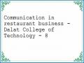 Communication in restaurant business - Dalat College of Technology - 8