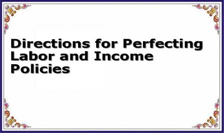 Directions for Perfecting Labor and Income Policies