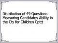 Distribution of 49 Questions Measuring Candidates Ability in the Cts for Children Cpttt