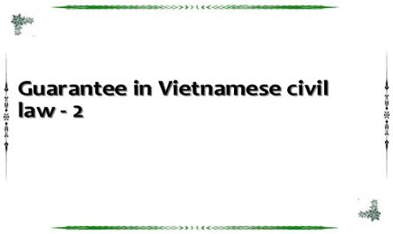 Guarantee in Vietnamese civil law - 2