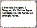 Is Strongly Disagree, 2 Disagree, 3 Is Neither Agree Nor Disagree, 4 Is Agree, 5 Is Strongly Agree.