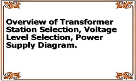 Overview of Transformer Station Selection, Voltage Level Selection, Power Supply Diagram.