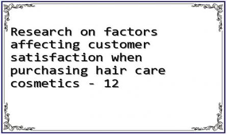 Research on factors affecting customer satisfaction when purchasing hair care cosmetics - 12