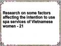 Research on some factors affecting the intention to use spa services of Vietnamese women - 21