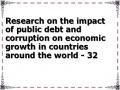 Research on the impact of public debt and corruption on economic growth in countries around the world - 32