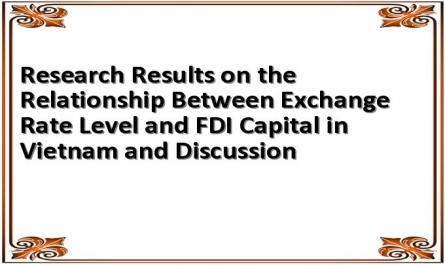Research Results on the Relationship Between Exchange Rate Level and FDI Capital in Vietnam and Discussion