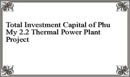 Total Investment Capital of Phu My 2.2 Thermal Power Plant Project